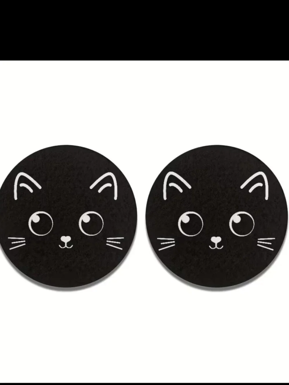 Cat Decor Car Coaster 2pc Set New